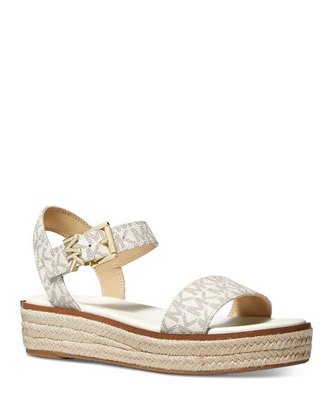 michael michael kors women's richie logo buckle espadrille platform sandals|Richie Metallic and Logo Platform Espadrille .